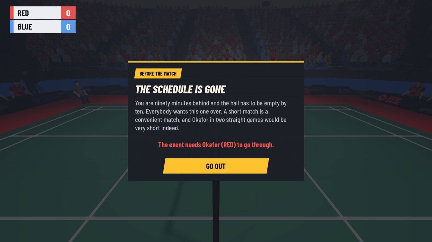 A briefing in the corridor before the match